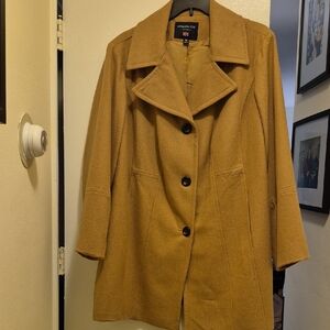 London Fog Women's Plus Camel Pea Coat